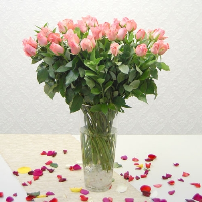 Pink Roses in a Vase
