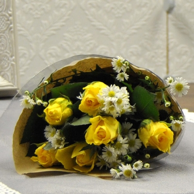 Small Yellow Roses in a Bunch