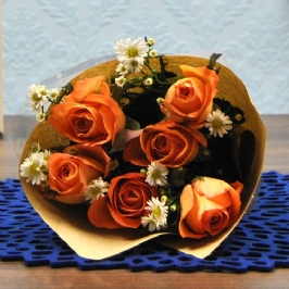 Small Orange Roses in a Bunch